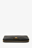 Prada 2014 Black Saffiano Leather Triangle Logo Large Zip Around Wallet