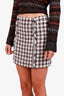 Veronica Beard Multicolour Metallic Houndstooth Button Front Mini Skirt Size 0