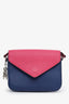 Christian Dior 2015 Navy/Pink Leather Diorissimo Promenade Envelope Pouch Crossbody