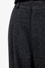 Smythe Grey Wool Linen Blend Herringbone Wide Leg Trouser Size 6