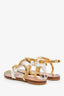 Moschino White Leather Logo Sandals Size 38