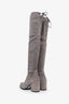 Bottes hautes Stuart Weitzman en daim gris, pointure 8