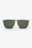 Bottega Veneta Silver/Green Aviator Tinted Sunglasses