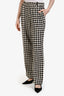 Gucci Black/White Tweed Houndstooth Wide Leg Pants Size 38