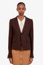 Rick Owens FW24 Brown Wool Single Breasted Blazer Size 40