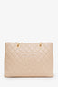 Pre-loved Chanel™ 2011 Beige Caviar Leather Grand Shopping Tote