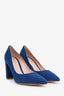 Gianvito Rossi Blue Suede Pointed Toe Pumps Size 39
