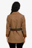 Gucci Brown Canvas and Leather GG Monogram Horsebit Belted Jacket Size 40
