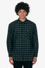Saint Laurent Black Wool Check Button Down Shirt Size XXL Mens