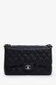 Pre-loved Chanel™ 2011-12 Black Caviar Jumbo Double Flap SHW
