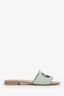 Gucci Green Suede Interlocking G Cutout Slides Size 38