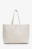 Burberry White Calf Leather Medium Reversible Bloomsbury Tote Bag