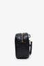 Saint Laurent Black Patent Calfskin Crocodile Embossed Monogram Lou Camera Bag