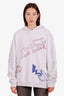 We11done Grey Graffiti Print Hoodie Size L