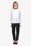 Balenciaga 2017 Black Leather Logo Patch Cropped Moto Pants Size 42