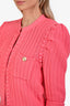 L'Agence Pink Cotton Cropped 'Delilah' Cardigan Size XS