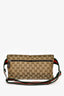 Gucci Brown Leather Canvas GG Supreme Belt Bag