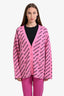 Balenciaga Pink/Black Logo All Over Cardigan Size 4