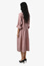 Hermès Pink Cinch Waist Button Up Dress Size 38