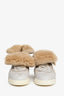 Pre-loved Chanel™ Grey/Beige Leather Sherling High Top Size 37