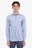 Zegna Blue Cotton Button Down Shirt Size 39 Mens