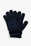 Gucci Blue Cashmere Jacquard Monogram Gloves
