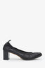 Pre-loved Chanel™ Black Lambskin Patent Cap Toe Pumps Size 41