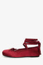 Christian Dior Burgundy Silk Scarlet D-Joy Ballerina Flats