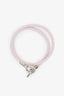 Hermès Mauve Pale Leather Glenan Double Tour Bracelet