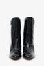 Versace Black Patent Leather Medusa Heeled Boots Size 39