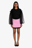 Jacqueline Nana Pink Tweed and Velvet Emma Skirt Size M