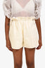 Hermès White Leather Lambskin Paperbag Waist Shorts Size 34