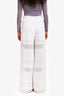 Alice + Olivia White Crochet Wide Leg Pants Estimated Size S