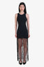 Faithfull The Brand Black Bodycon Fringe Maxi Dress Size 2