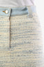 Sandro Denim Tweed Fray Hem Mini Skirt Size 36