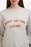 Loewe Beige Wool 'Right On Time Loewe' Logo Crewneck Long Sleeve Sweater Size S