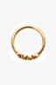 Christian Dior Gold Toned Crystal Logo Ring
