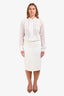 Alexander McQueen Cream Crepe Knee Length Pencil Skirt Size 44