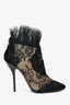 Jimmy Choo Black Lace Heeled Booties Size 38.5