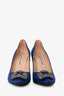 Manolo Blahnik Dark Blue Hangisi Heels Size 38
