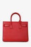 Saint Laurent 2015 Red Grained Leather Nano Sac de Jour with Strap