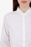 Brunello Cucinelli White Cotton Beaded Detail Button Up Shirt Size S