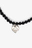 Tiffany & Co. Sterling Silver Onyx Beaded Heart Tag Bracelet