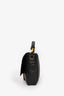 Fendi Black Embossed Leather Baguette FF Shoulder Bag with Strap