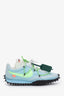 Off-White x Nike Blue Suede Nylon Waffle Racer Sneakers Size 9