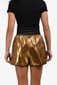 Dolce & Gabbana Gold Metallic 'UFC' Style Shorts Size 40