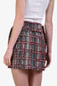 Thom Browne Black/White/Red Wool Tweed Mini Skirt Size 8