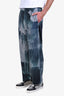 Issey Miyake Homme Plisse Blue Patterned Pants Size 1 Men's