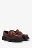 Celine Burgundy Leather Fringe Triomphe Margaret Loafers Size 38