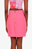Balmain Pink Gold Button Detail Mini Skirt Size 38